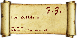 Fon Zoltán névjegykártya