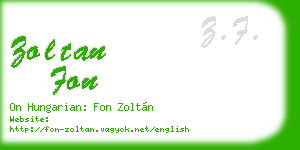 zoltan fon business card